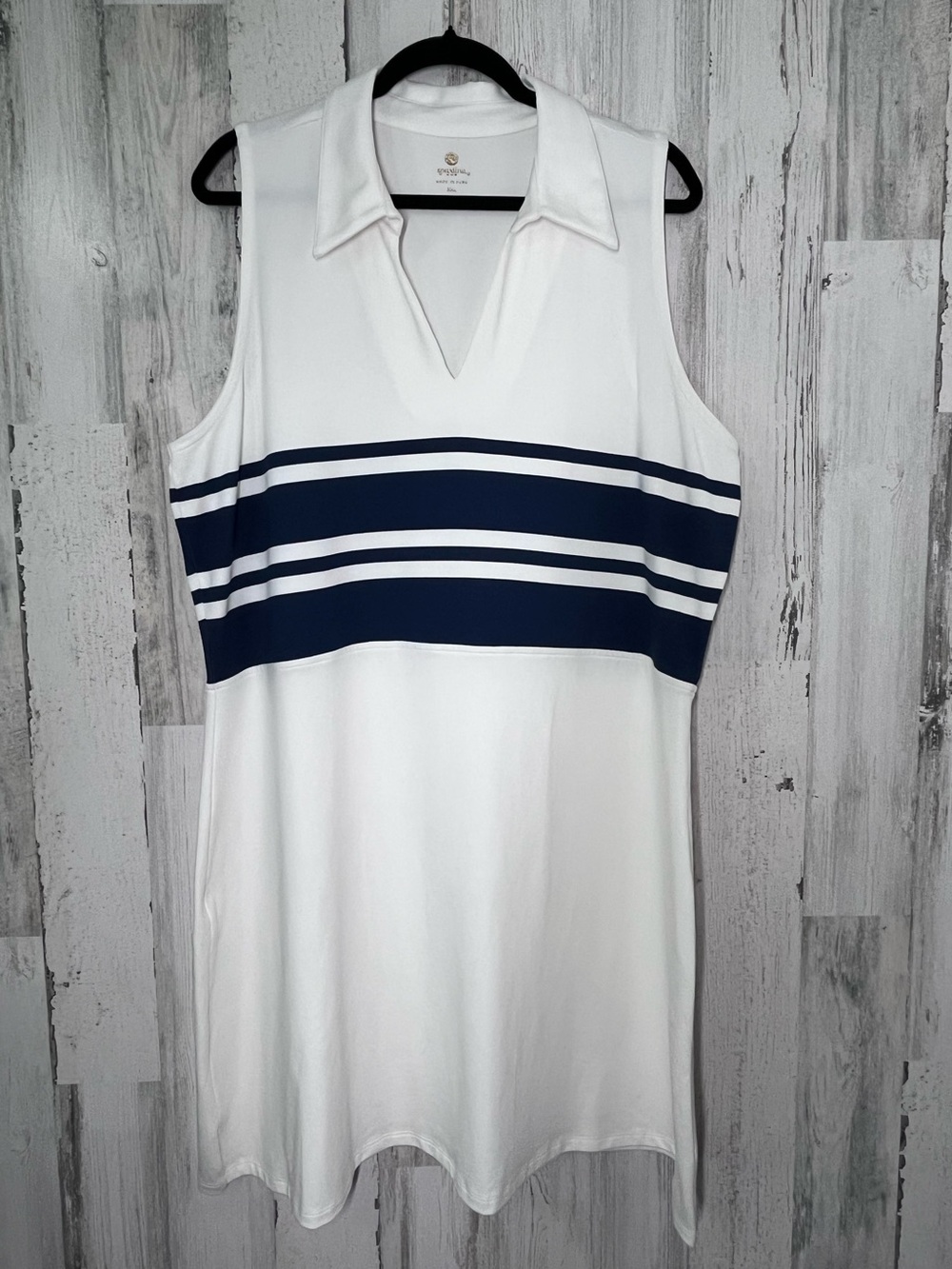 Spartina Haven Jersey Dress Pearl White Navy Stripe XXL